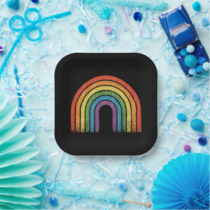 LGBTQ Rainbow Flag Gay Pride LGBT Awareness Ally Paper Plate