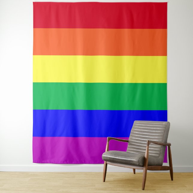 LGBTQ Rainbow Flag Gay Pride Parade LGBTQIA+ Party Tapestry (In Situ)