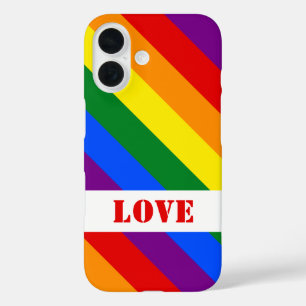 LGBTQ+ Rainbow Flag Love for Pride Month - iPhone 16 Case