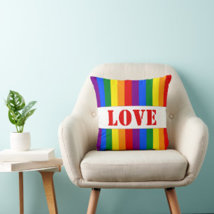 LGBTQ+ Rainbow Flag Stripes for Pride Month -  Cushion