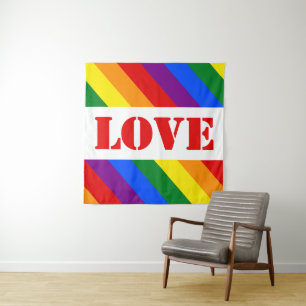 LGBTQ+ Rainbow Flag Stripes for Pride Month - Tapestry
