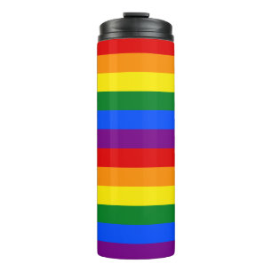 LGBTQ+ Rainbow Flag Stripes for Pride Month -  Thermal Tumbler