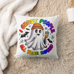 LGBTQ Rainbow Funny Halloween – I Ghost People Cushion