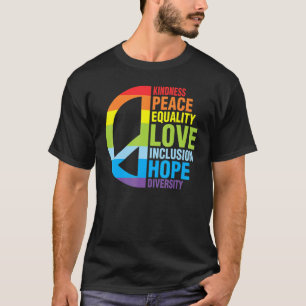 LGBTQ Rainbow Gay Pride Peace Love Equality Inclus T-Shirt