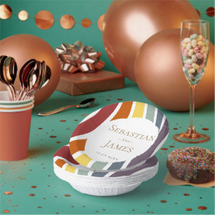 LGBTQ Rainbow Gay Wedding Paper Plate