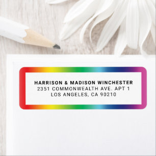 Lgbtq rainbow gradient gay pride frame address