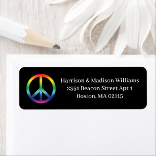 LGBTQ rainbow gradient peace symbol black custom