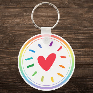 LGBTQ+ Rainbow Heart Key Ring