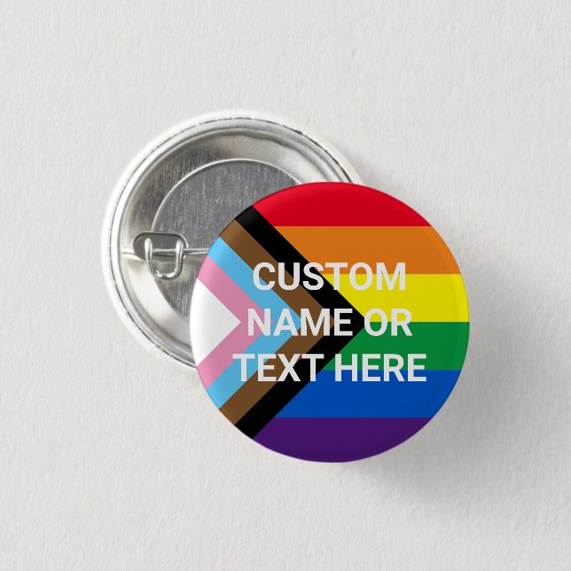 Lgbtq rainbow Inclusive diversity gay flag custom  3 Cm Round Badge (Front & Back)