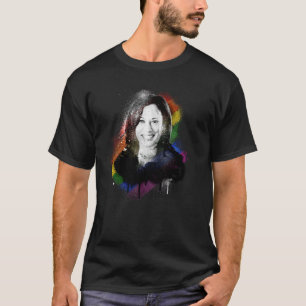 LGBTQ Rainbow Kamala Harris Spray Paint Pride T-Shirt
