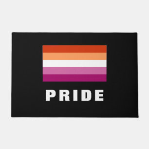 LGBTQ Rainbow Lesbian Pride Flag Custom Text Doormat