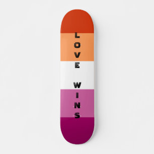 LGBTQ Rainbow Lesbian Pride Flag Custom Text Skateboard