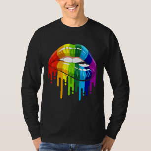 LGBTQ Rainbow Lip Gay Pride 3 T-Shirt