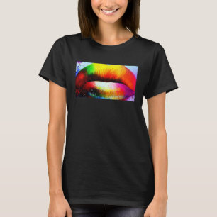 LGBTQ Rainbow Lips Kiss Mouth Pride  Idea T-Shirt