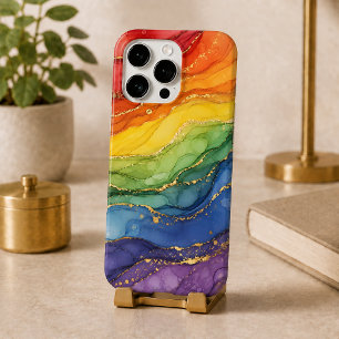 LGBTQ Rainbow Marble iPhone 16 Pro Case