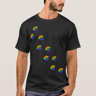 LGBTQ Rainbow Paw Print  for Gay Dog and Cat Lover T-Shirt