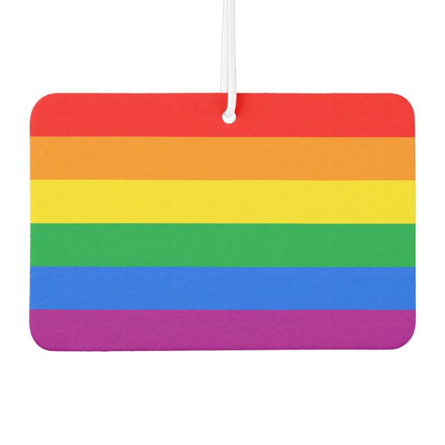 LGBTQ+ Rainbow Pride Flag Car Air Freshener (Front)