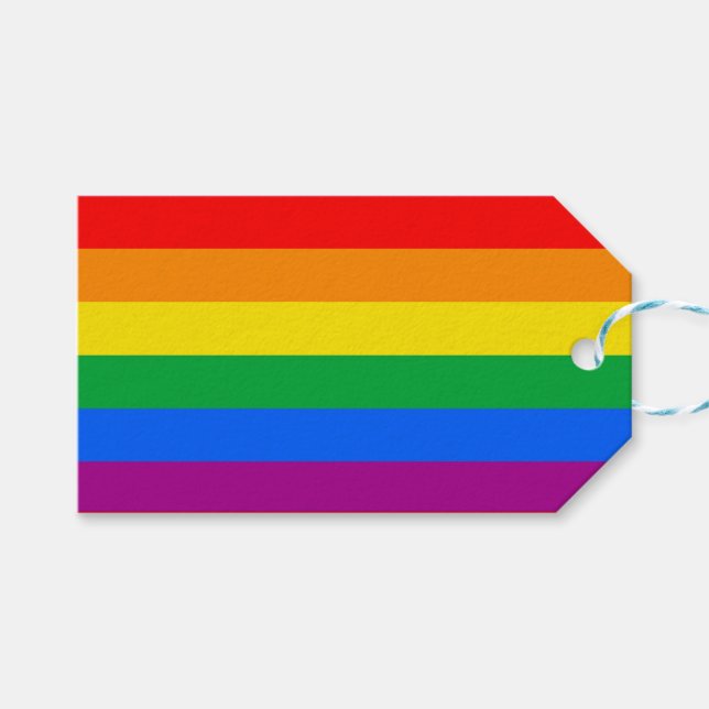 LGBTQ+ Rainbow Pride Flag Gift Tags (Front (Horizontal))
