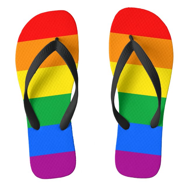 LGBTQ+ Rainbow Pride Flag Jandals (Footbed)