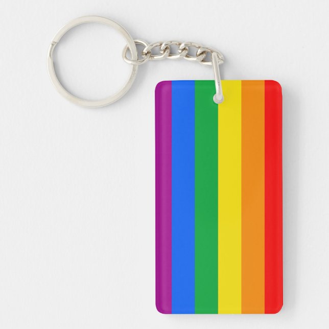 LGBTQ+ Rainbow Pride Flag Key Ring (Front)