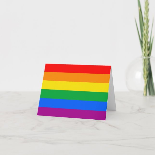 LGBTQ+ Rainbow Pride Flag Thank You Card (Front)