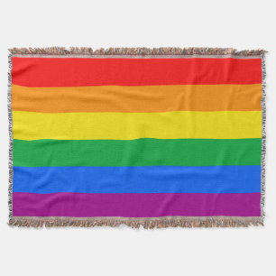 LGBTQ+ Rainbow Pride Flag Throw Blanket