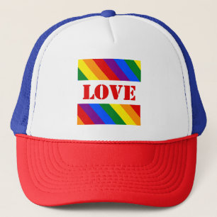 LGBTQ+ Rainbow square Flag Love for Pride Month -  Trucker Hat