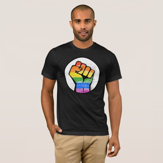 LGBTQ RESIST FIST T-Shirt (Front Full)