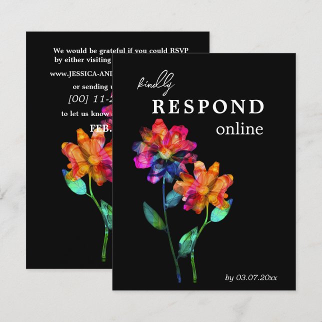 🌈 LGBTQ Respond Online  Petals & Pride  RSVP Card (Front/Back)