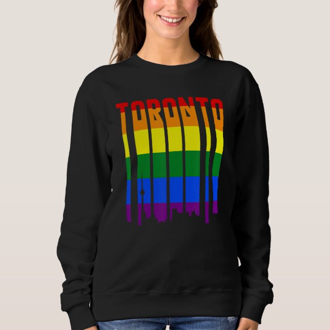 LGBTQ Retro Toronto Canada Pride Skyline Sweatshirt (Front)