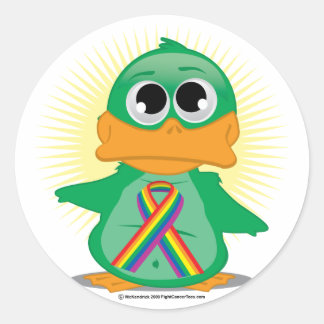 LGBTQ Ribbon Duck Classic Round Sticker