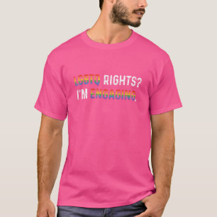 Lgbtq Rights I'm Engaging Lesbian Love Rainbow Gay T-Shirt