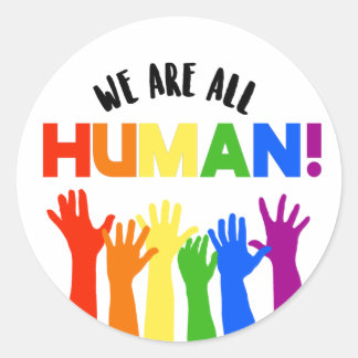 LGBTQ+ RIghts We are all Human Classic Round Sticker