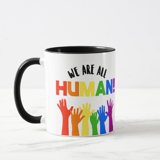 LGBTQ+ RIghts We are all Human Mug (Left)