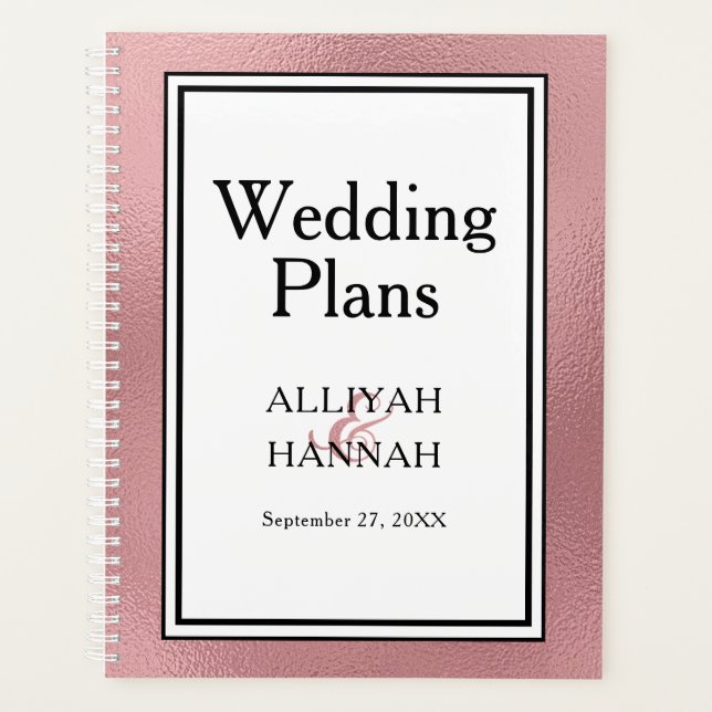 LGBTQ Rose Gold Modern Wedding Planner (Front)
