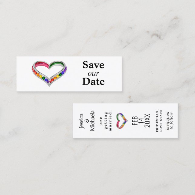 LGBTQ+ save the date 🌈Intertwined in Pride Calling Card (Front/Back)