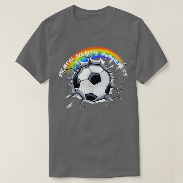 Lgbtq Soccer Pride Mental Health Awareness 3052  T-Shirt (Design Front)