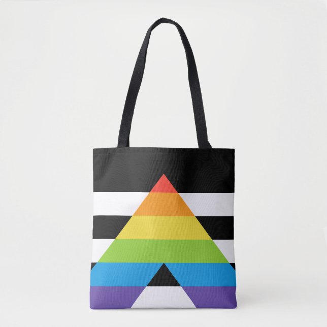 LGBTQ Straight Ally Pride Flag Tote Bag (Front)