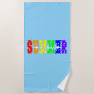 LGBTQ Summer Vibes Rainbow Pride Beach Towel