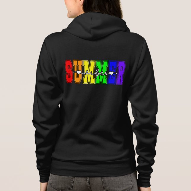 LGBTQ Summer Vibes | Rainbow Pride Hoodie (Back)