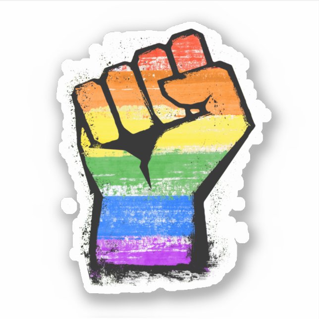 LGBTQ Traditional Rainbow Pride Fist (Front)