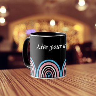LGBTQ Transgender Flag Rainbow: Live your true sel Mug