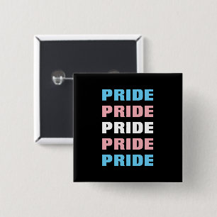 LGBTQ Transgender Pride Customisable Repeated Text 15 Cm Square Badge