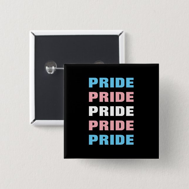 LGBTQ Transgender Pride Customisable Repeated Text 15 Cm Square Badge (Front & Back)