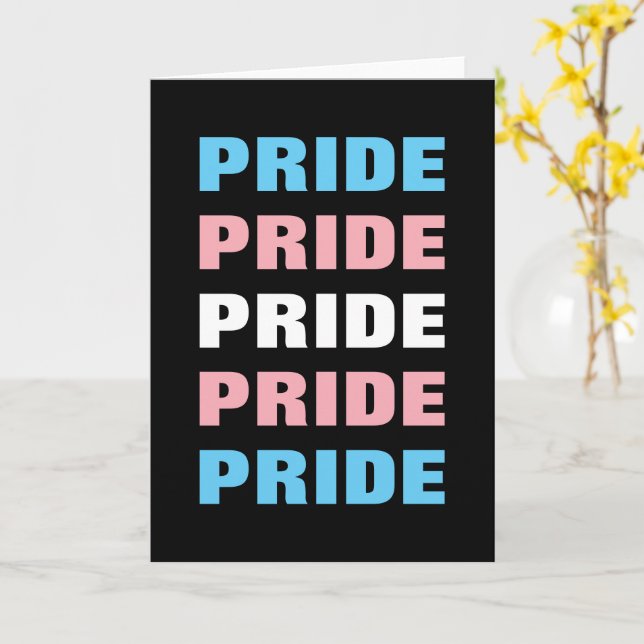 LGBTQ Transgender Pride Customisable Repeated Text Card (Yellow Flower)