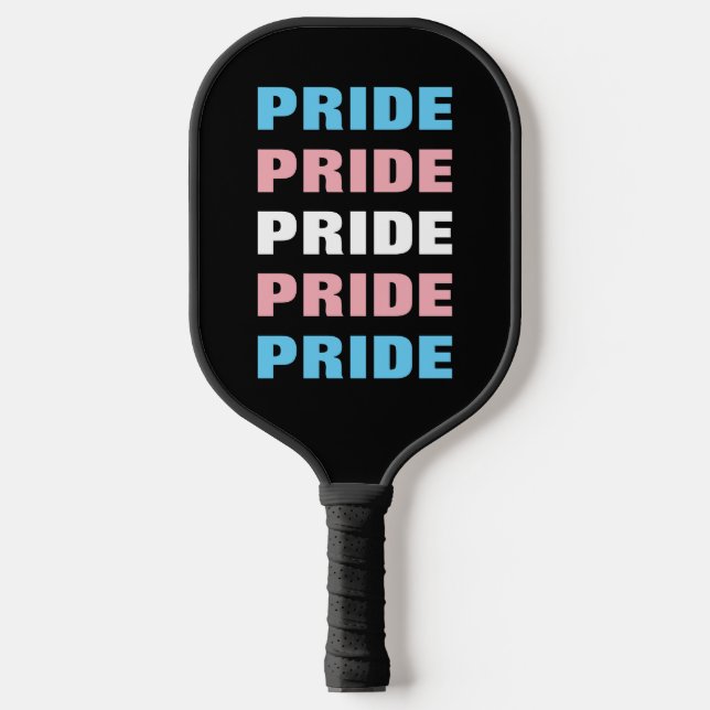 LGBTQ Transgender Pride Customisable Repeated Text Pickleball Paddle (Front)