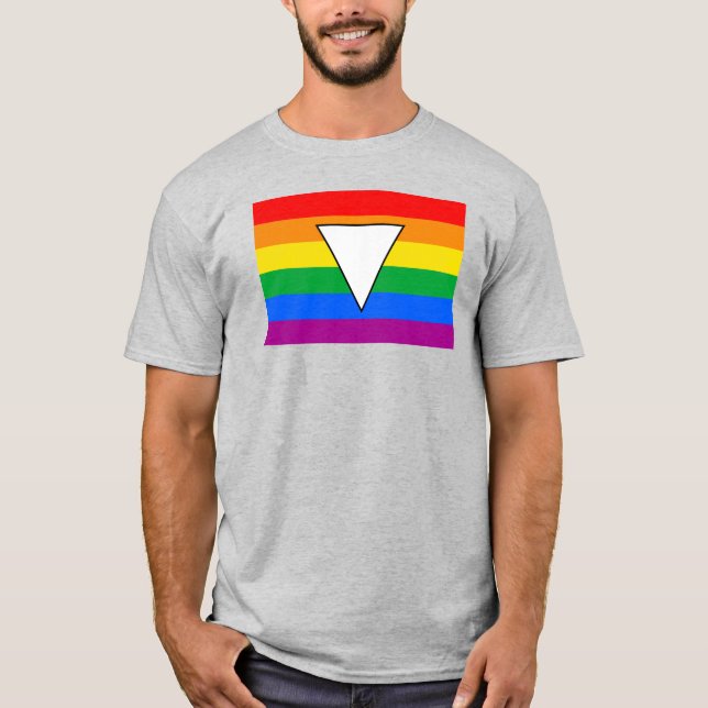LGBTQ+ Triangle and Rainbow Pride T-Shirt (Front)
