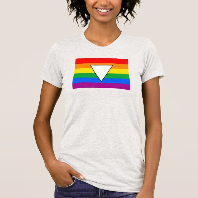 LGBTQ+ Triangle and Rainbow Pride T-Shirt (Front)