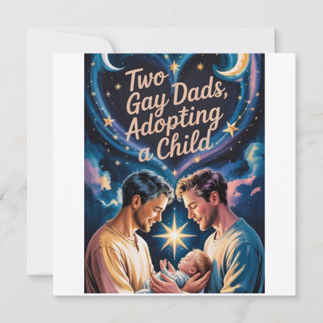 LGBTQ two men becoming parents  Invitation (Front)