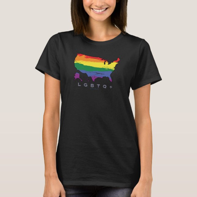 LGBTQ+ US Proud T-Shirt (Front)